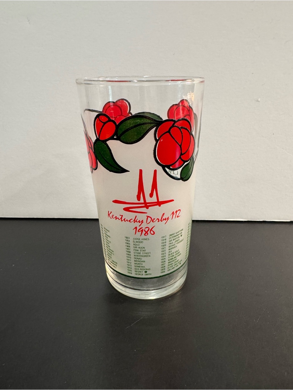 1986 Kentucky Derby 112 mint julep glass